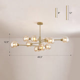 Sleek Postmodern Sputnik Chandelier For Living Room - Stylish Glass Ceiling Light Fixture