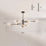 Sleek Postmodern Sputnik Chandelier For Living Room - Stylish Glass Ceiling Light Fixture
