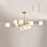 Sleek Postmodern Sputnik Chandelier For Living Room - Stylish Glass Ceiling Light Fixture 11 / Gold