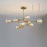 Sleek Postmodern Sputnik Chandelier For Living Room - Stylish Glass Ceiling Light Fixture 9 / Gold