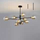 Sleek Postmodern Sputnik Chandelier For Living Room - Stylish Glass Ceiling Light Fixture 9 / Black