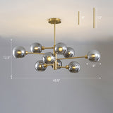 Sleek Postmodern Sputnik Chandelier For Living Room - Stylish Glass Ceiling Light Fixture