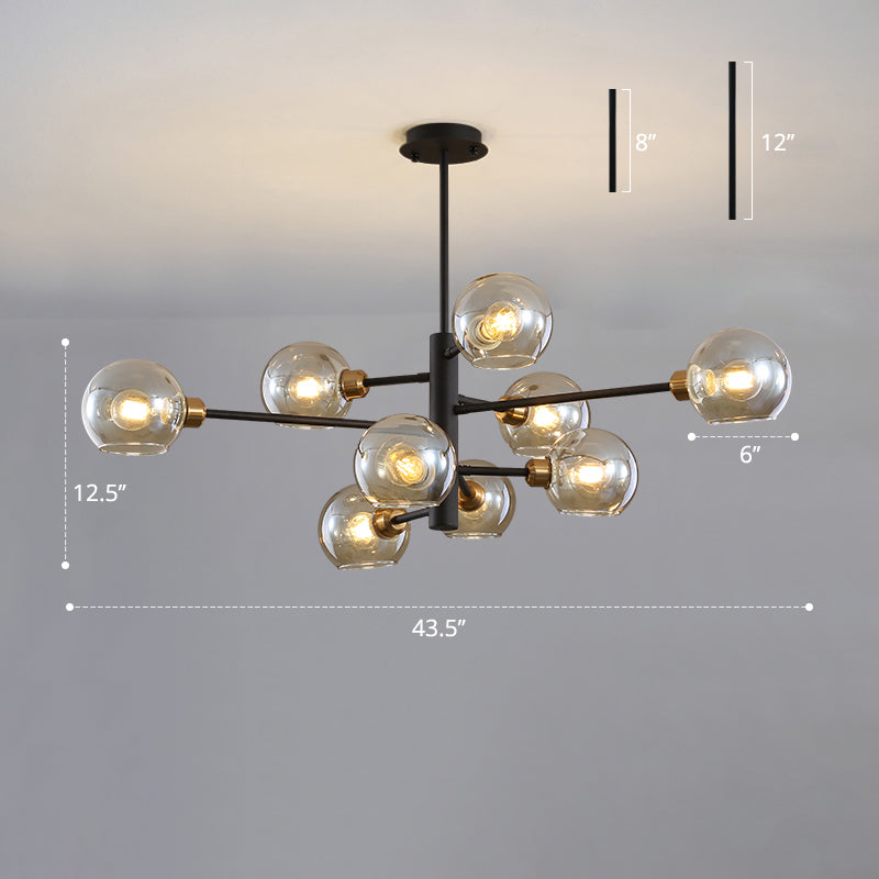 Sleek Postmodern Sputnik Chandelier For Living Room - Stylish Glass Ceiling Light Fixture