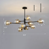 Sleek Postmodern Sputnik Chandelier For Living Room - Stylish Glass Ceiling Light Fixture