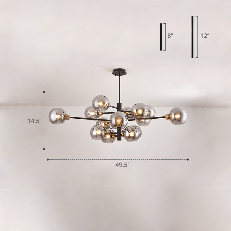 Sleek Postmodern Sputnik Chandelier For Living Room - Stylish Glass Ceiling Light Fixture