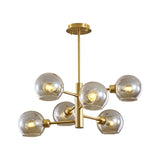 Modern Glass Dining Room Chandelier - Domed Hanging Lamp