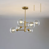 Modern Glass Dining Room Chandelier - Domed Hanging Lamp 6 / Gold Clear