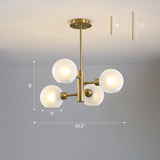 Modern Glass Dining Room Chandelier - Domed Hanging Lamp
