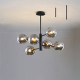 Modern Glass Dining Room Chandelier - Domed Hanging Lamp 6 / Black Smoke Grey