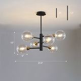 Modern Glass Dining Room Chandelier - Domed Hanging Lamp