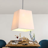 Modern Nordic Trapezoid Fabric Pendant Lamp - 1 Light White/Black/Coffee 8/11 Wide