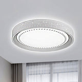 Modern Led Ceiling Light With Meteor Shower Design Acrylic Shade White Round Flush Mount Various