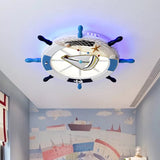 Modern Led Flush Mount Ceiling Light For Childs Mediterranean-Style Bedroom