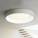 Nordic Acrylic Drum Ceiling Light: Grey/White 18/23.5 Dia Led Flush Mount