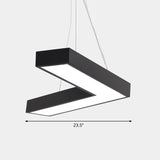 Sleek Metal V-Shaped Led Flush Mount Ceiling Light For Reception Room