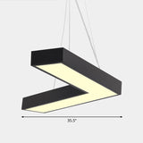 Sleek Metal V-Shaped Led Flush Mount Ceiling Light For Reception Room