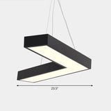 Sleek Metal V-Shaped Led Flush Mount Ceiling Light For Reception Room
