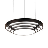 Contemporary Tapered Round Pendant Ceiling Light In Black/White With Led & Multiple Options - Ideal