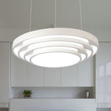 Contemporary Tapered Round Pendant Ceiling Light In Black/White With Led & Multiple Options - Ideal