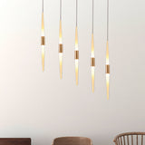Modern Acrylic Flute Cluster Pendant Light - 5/6 Lights White/Warm