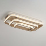 Modern Champagne Loop Flush Mount Led Ceiling Light / 33.5 Rectangle