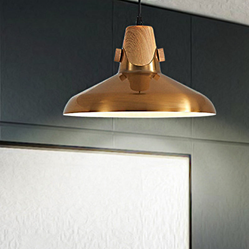 Modern Dome Metal Pendant Light Brass Hanging Lamp Kit For Restaurants - 8.5/14 Wide / 14