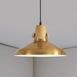 Modern Dome Metal Pendant Light Brass Hanging Lamp Kit For Restaurants - 8.5/14 Wide