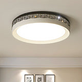 Contemporary Led Ceiling Lamp In Black Round 18/22/30 Dia Flush Mount With Warm/White Lighting And