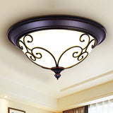 Bowl Bedroom Flush Mount Lamp - Classic Frosted Glass Led Ceiling Light White Warm/White 12.5/19.5