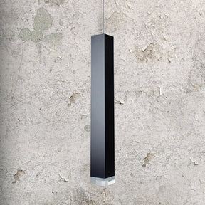 Contemporary Metal Cuboid Suspension Light For Dining Room - Led Pendant In Black/White Size