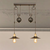 Wrought Iron Black Pendant Light Fixture With Antique Style - Ideal For Living Room 2 Bulb Capacity