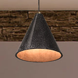 Industrial 1-Light Pendant Lamp With Terrazzo Design Black / B