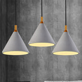 Vintage Style Gray Conical Cement Pendant Light - 1 Coffee Shop Fixture Grey