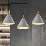 Vintage Style Gray Conical Cement Pendant Light - 1 Coffee Shop Fixture