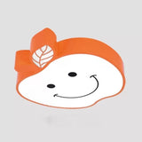 Darling Smiling Apple Ceiling Light For Childs Bedroom - Acrylic Metal Flush Mount Orange