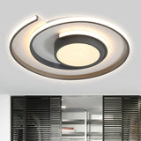 Modern Swirl Led Ceiling Lamp For Energy-Saving Study Room Lighting