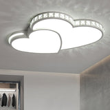 Modern Clear Acrylic Led Heart Ceiling Light In White For Foyer / 20.5
