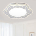 Modern White Led Ceiling Lamp With Crystal Bead Accents For Hallway / 16.5’