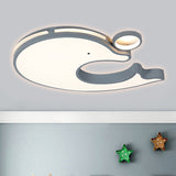 Adorable Acrylic Dolphin Led Ceiling Light - Perfect For Baby Room Or Kindergarten! Grey / White