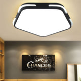 Simple Acrylic Pentagon Ceiling Light For Living Room Flush Mount Black / 16 Remote Control Stepless