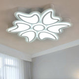 White Acrylic Designer Bedroom Ceiling Light Flush Mount Fixture / C
