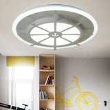 Nautical Style Metal Compass Flush Mount Ceiling Lamp In White Finish For Dining Room