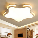 Modern White Star Led Ceiling Lamp For Boys Bedroom / B