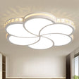 Blossom Flush Mount Ceiling Light Fixture For Living Room - Elegant Acrylic Art Deco Design White /