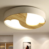 Romantic Wood Led Ceiling Lamp With Double Loving Heart Design For Kids Bedroom - White Flushmount