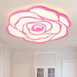 Blossom Shaped Led Ceiling Light - Pink Acrylic Lamp For Girls Bedroom / 16.5’ Warm