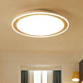 White Led Flush Ceiling Light - Modern & Simple Acrylic Lamp For Study Room Kitchen / 12’ Warm