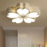 White Etched Petal Metal Ceiling Light For Kids Bedroom Or Bathroom / A