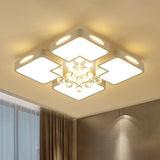White Square Led Flush Ceiling Light - 16/19.5/23.5 Width Contemporary Design Warm/White / 16 Warm