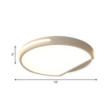 Simple Metal Flushmount Ceiling Light In Warm/White: 16’/19.5’ Wide Round Design